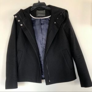 J Crew Melton Wool Hooded Bib Jacket